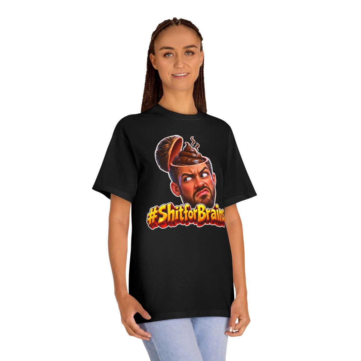#ShitForBrains Funny Graphic Tee — Pooped Brain Character T-Shirt