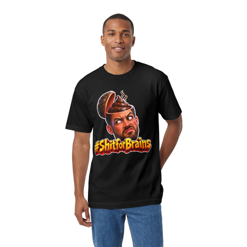 #ShitForBrains Funny Graphic Tee — Pooped Brain Character T-Shirt