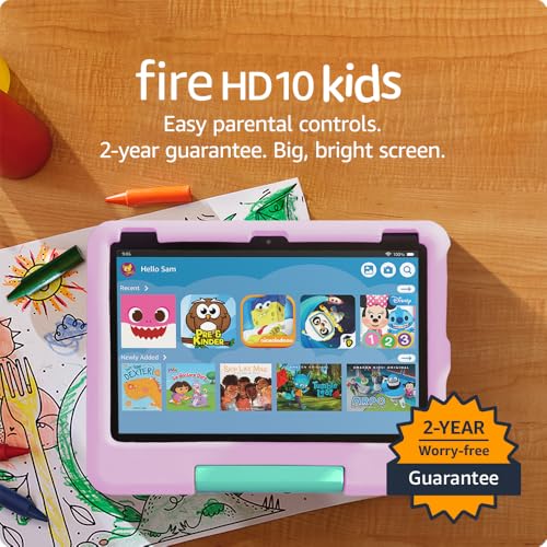 Amazon Fire HD 10 Kids tablet ages 3-7 | Bright 10.1" HD screen with included ad-free and exclusive content