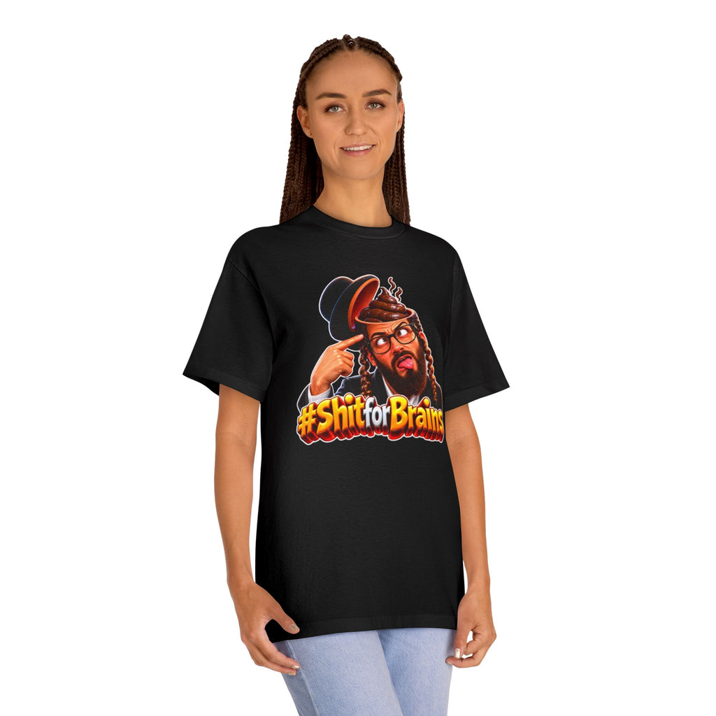 #ShitForBrains Graphic Tee — Funny Retro Character T-Shirt