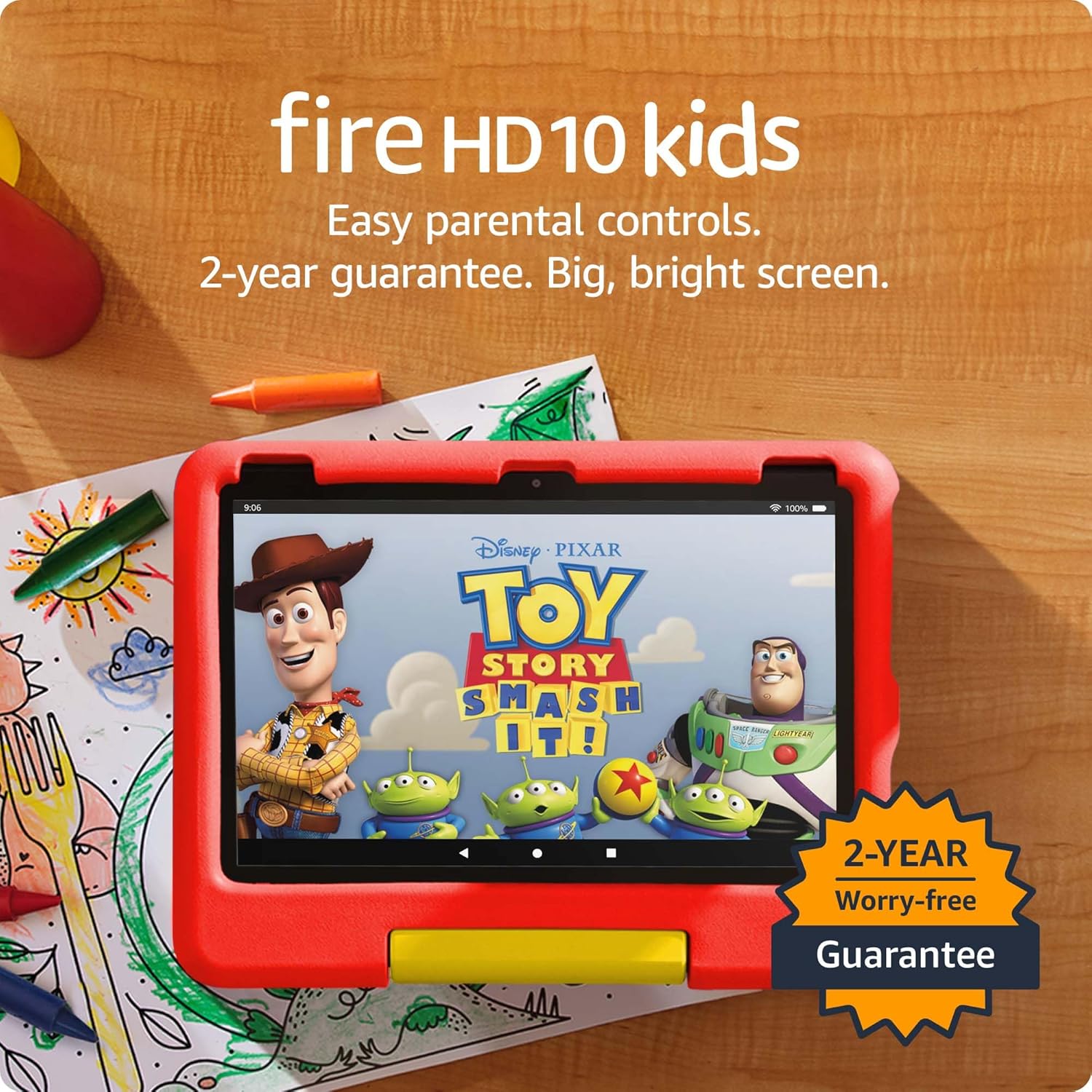 Amazon Fire HD 10 Kids tablet ages 3-7 | Bright 10.1" HD screen with included ad-free and exclusive content